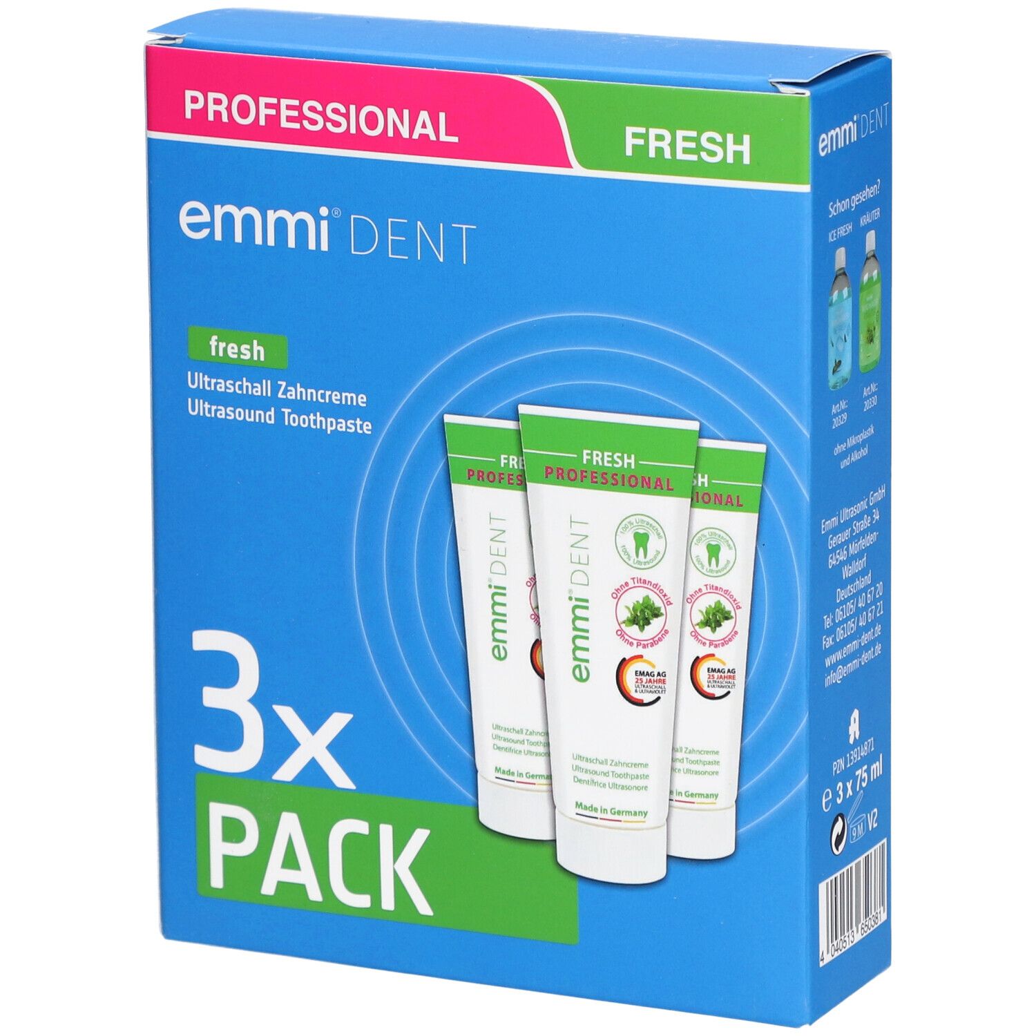 Emmi-Dent Ultraschall Zahncreme fresh Set 3 St