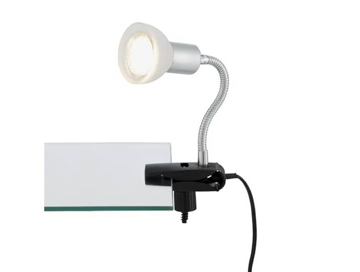 Briloner Leuchten klemspot LED-klemlamp, 1 x GU10, titaniumkleur/wit 2989-016P