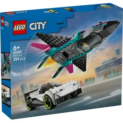 LEGO City Fahrzeuge 60489 Düsenflieger vs. Rennauto