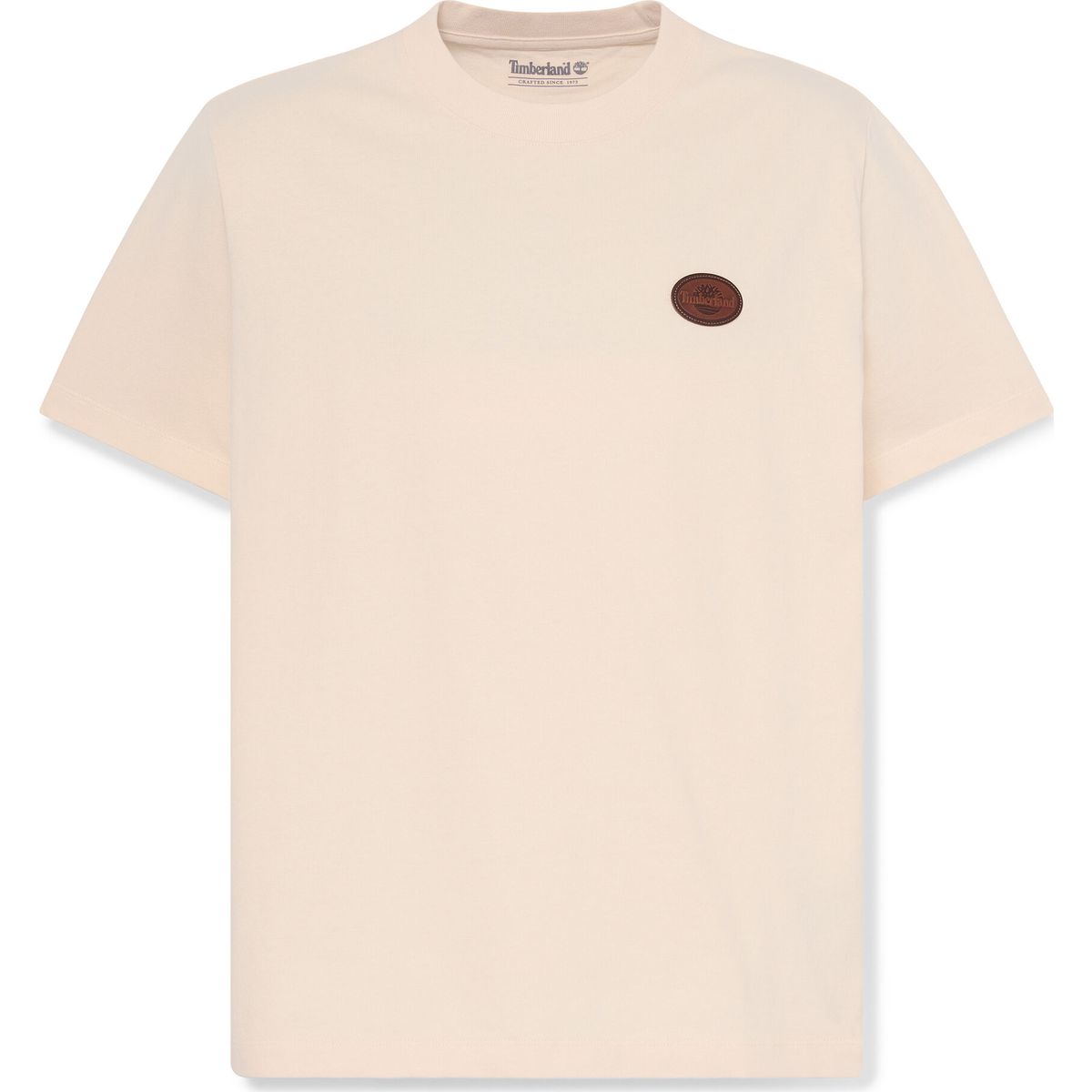 Timberland Mens Leather Badge HW Short Sleeve Tee white smoke S TBC0YHDEV041-S