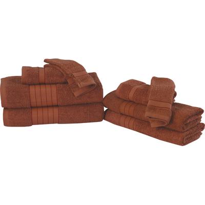 Handtuch Set GOOD MORNING "Uni", orange (terrakotta), 8 Stk., 2 Badetücher 70x140cm, 2 Handtücher 50x100cm, 2 Gästetücher 30x50cm, 2 Waschhandschuhe 16x21cm, Frottee, Frottee, Obermaterial: 100% Baumwolle, Handtücher, Baumwolle, Walkfrottee,...