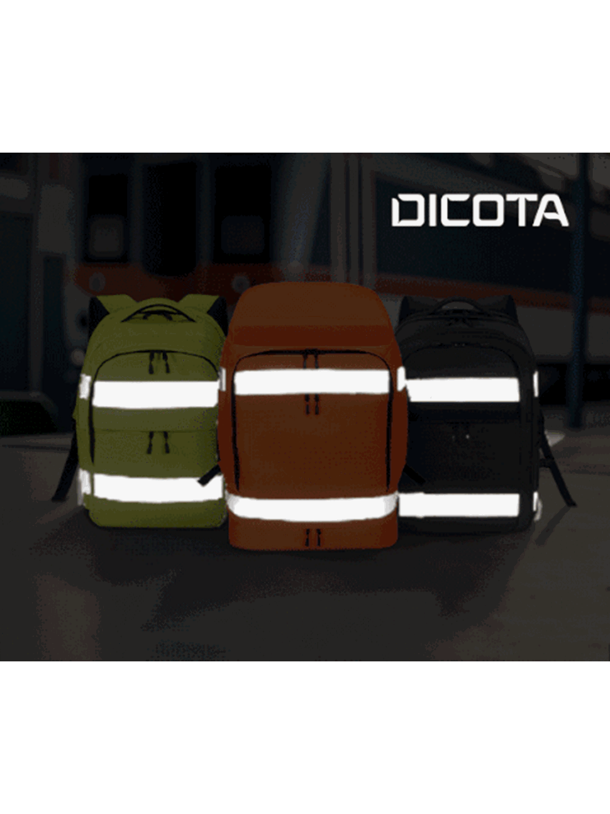 Dicota HI-VIS Rucksack - 38 Litern | Schwarz