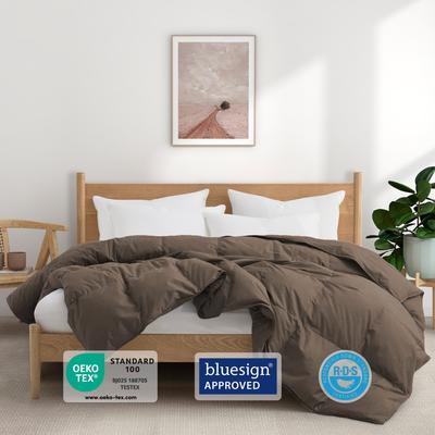 Puredown All Season 100% Organic Cotton Down Breathable Duvet Insert Medium Warmth Comforter