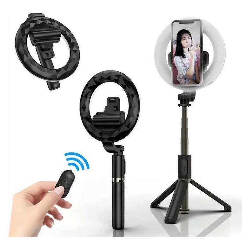 Elight Q07 Professional Selfie Stick with LED Ring Light, Tripod and Shutter Button (ELIGHT)