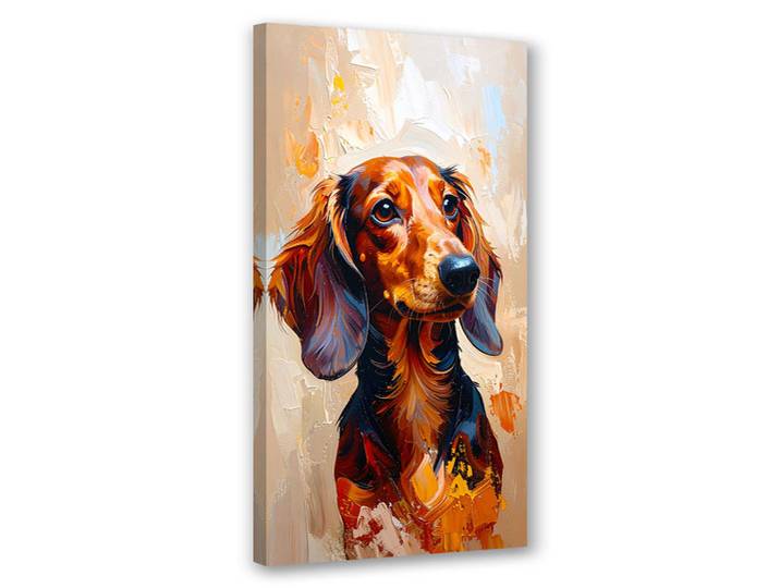 Feeby Leinwandbild Brauner Dackel Hund Tier 40x80cm, Tiere, Rechteckig, 40x80 cm, Bilder & Rahmen, Bilder, Leinwandbilder