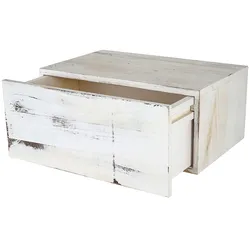 Décoshop26 - Vintage-Wandregal im Shabby-Chic-Stil mit Schublade 21 x 46 x 30 cm weiß mit Used-Look 04_0005173