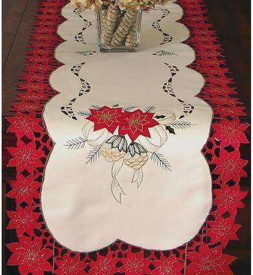 Xia Home Fashions Rectangle Christmas Polyester Table Runner