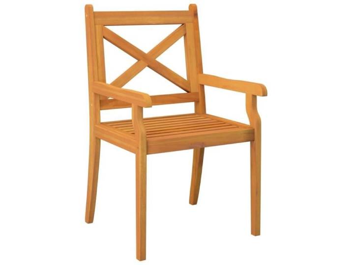 Chaise de salle à manger - ESTINK - 4 pcs - Bois d'acacia massif - Accoudoirs confortables - Design élégant
