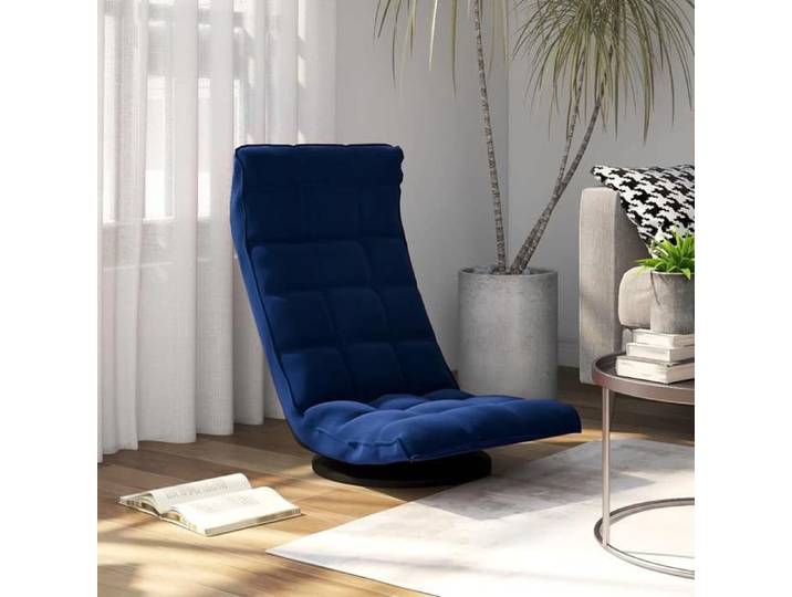 SALE 2026  Fauteuils de sol Bleu - Chaise de sol pivotante Bleu Velours PRO355849132