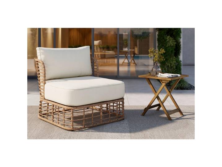 Ambia Garden Garten-Relaxsessel, Beige, Metall, Kunststoff, 81x71x88 cm, Gartenmöbel, Balkonmöbel, Balkonliegen