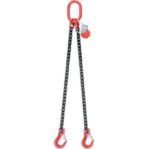 SEWOTA Kettengehänge Traglast 2,8 t, 2-Strang, 8 mm Kettenstärke, GK8, Gabelkopfhaken, 4 m