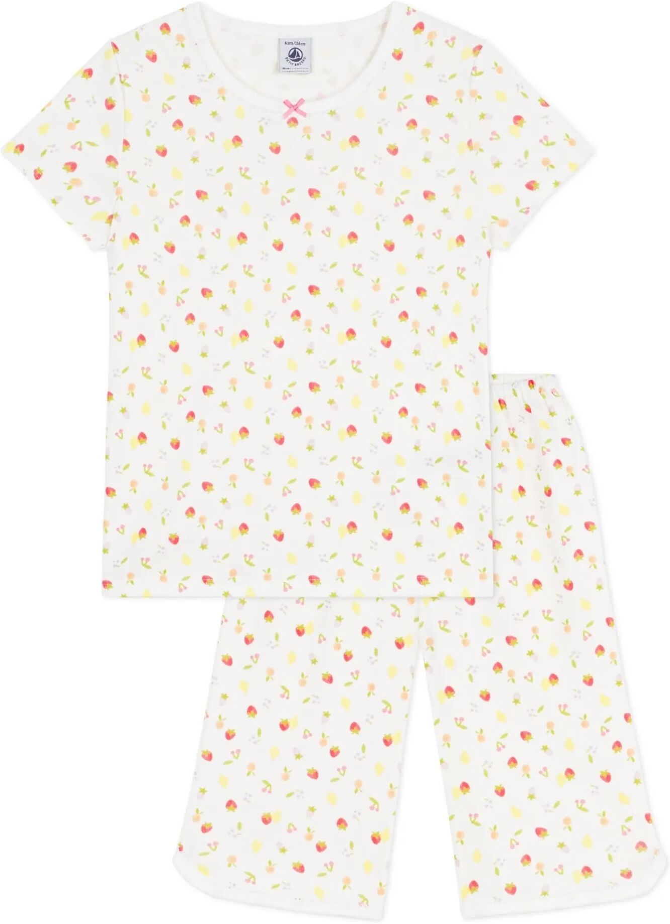Petit Bateau Pyjama Capri Fruits Ecru 3 ans