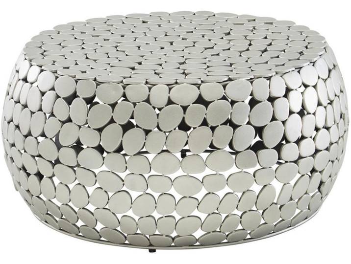 Mid.you Couchtisch, Silberfarben, Metall, rund, rund, 66x32x66 cm, Wohnzimmer, Wohnzimmertische, Couchtische, Couchtische rund