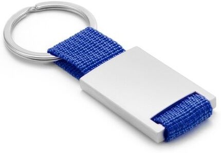 Porte-clés publicitaire Yip polyester métal bleu