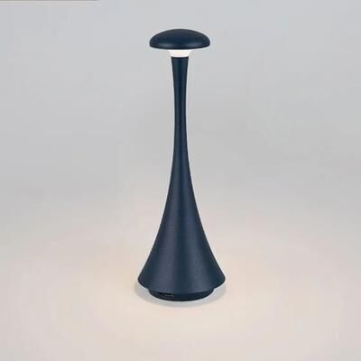 Inspired Living Rechargeable Mushroom Table Lamp USB C Touch Cordless LED Bedside Light matte Blue