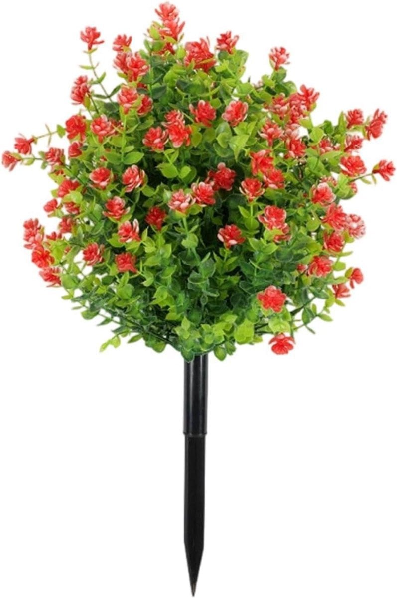 Kunstmatige Buitenbloemen Rood - UV-bestendige Nep Struiken voor Tuindecoratie - 51 x 30 cm