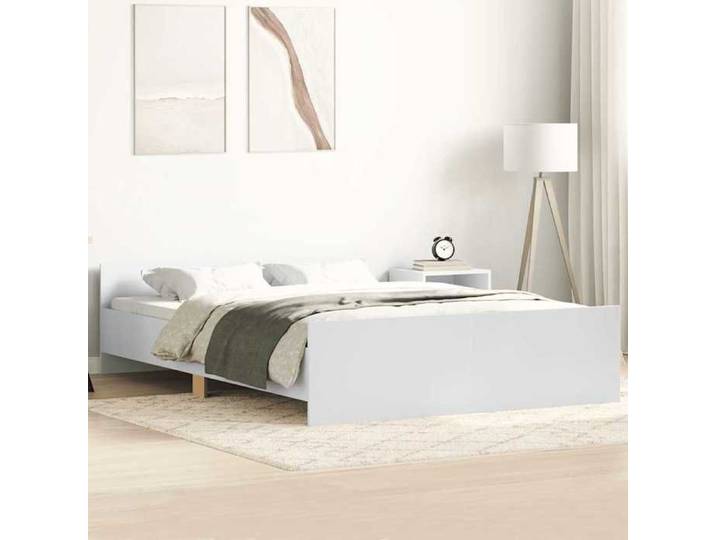 Cadre de lit blanc 120x190 cm robuste et élégant. Sans matelas montage facile. Idéal pour chambre ado ou studio. Design moderne.