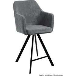 THEKENSTUHL (2er-Set) Delilah 57x104x60 Schwarz/Grau
