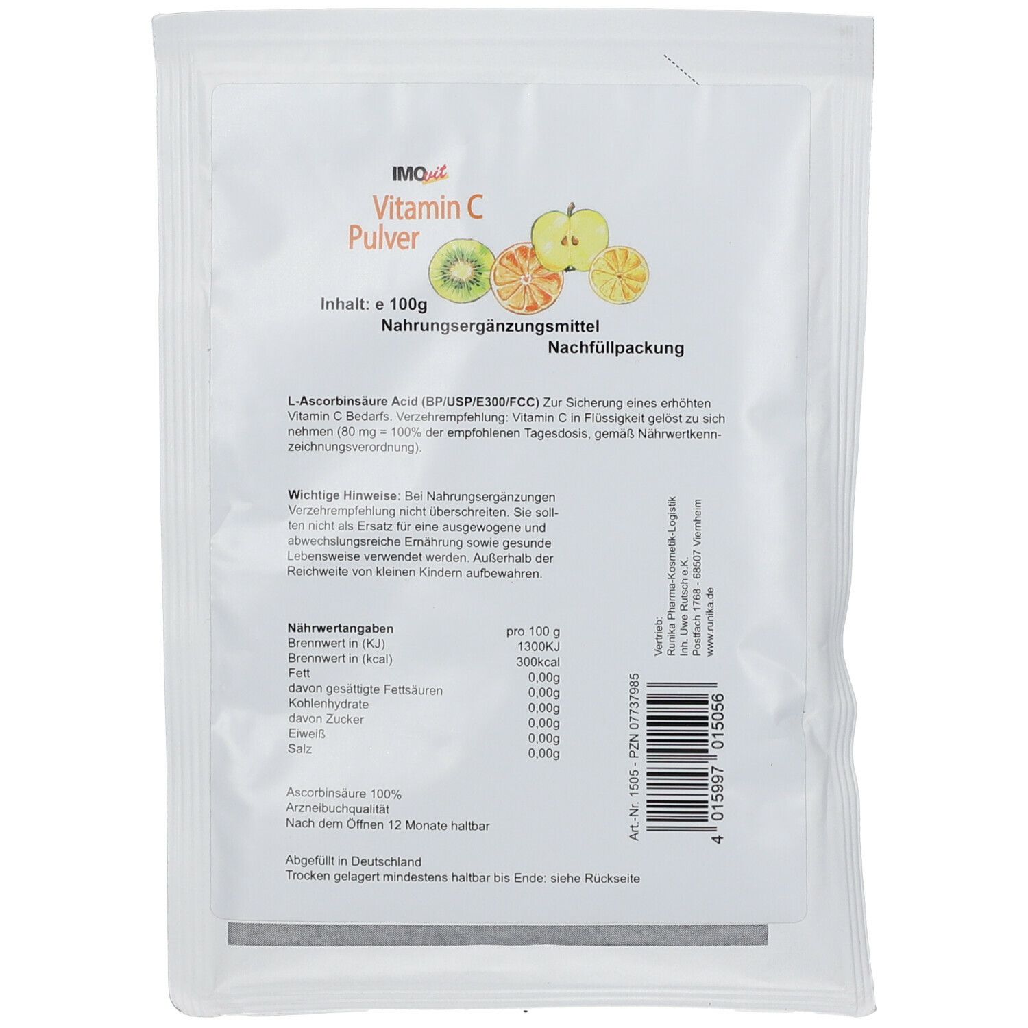 Ascorbinsäure Vitamin C Nachf. Pulver 100 g