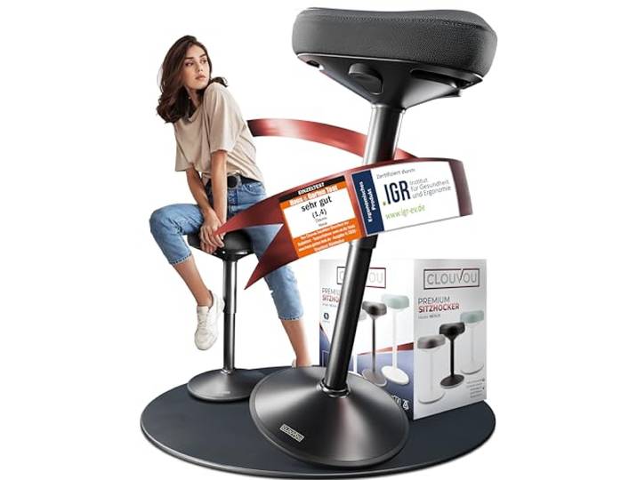 CLOUVOU Nexus Bürohocker Ergonomisch für aktives Sitzen Höhenverstellbar