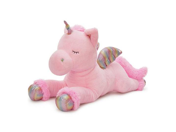 LuxusKollektion Kuscheltier Kuscheltier Einhorn XXL 110cm Riesen Kinder Mädchen Rosa Pink-silver