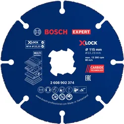 Bosch Professional Zubehör, Sägeblatt, EXPERT X-LOCK Carbide Multi Wheel Trennscheibe, 115x22,23 mm, Display, 10-tlg.