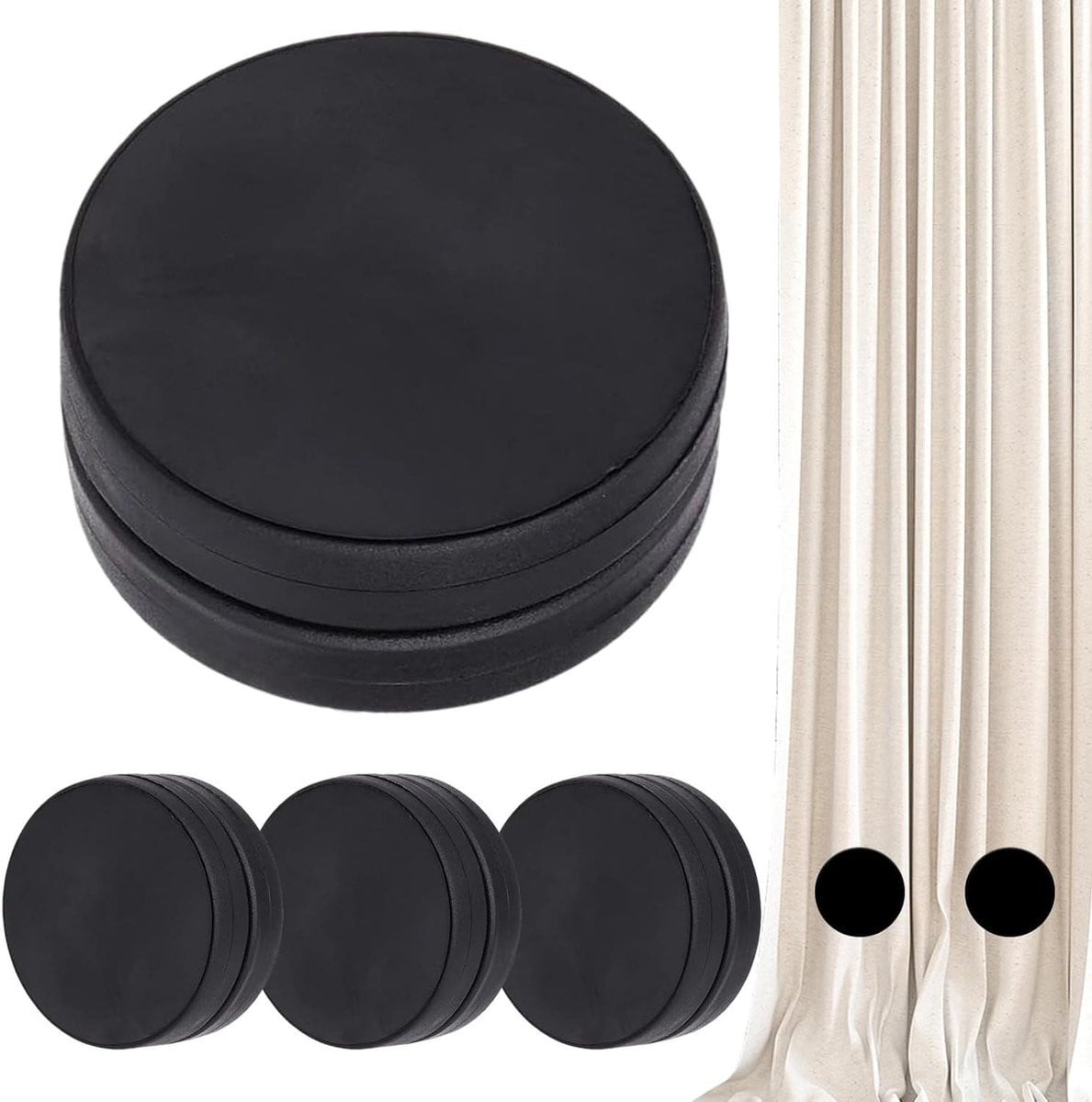 Magnetische Gordijn Gewichten - 8 Stuks - Zwart - Liner Stabilisatoren