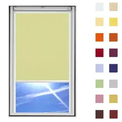 Dachfensterrollo guenstig nach Maß, Stoff Polyester, Farbe hellgruen, mit Kassette oder als Springrollo, weitere 120 Farben im Shop
