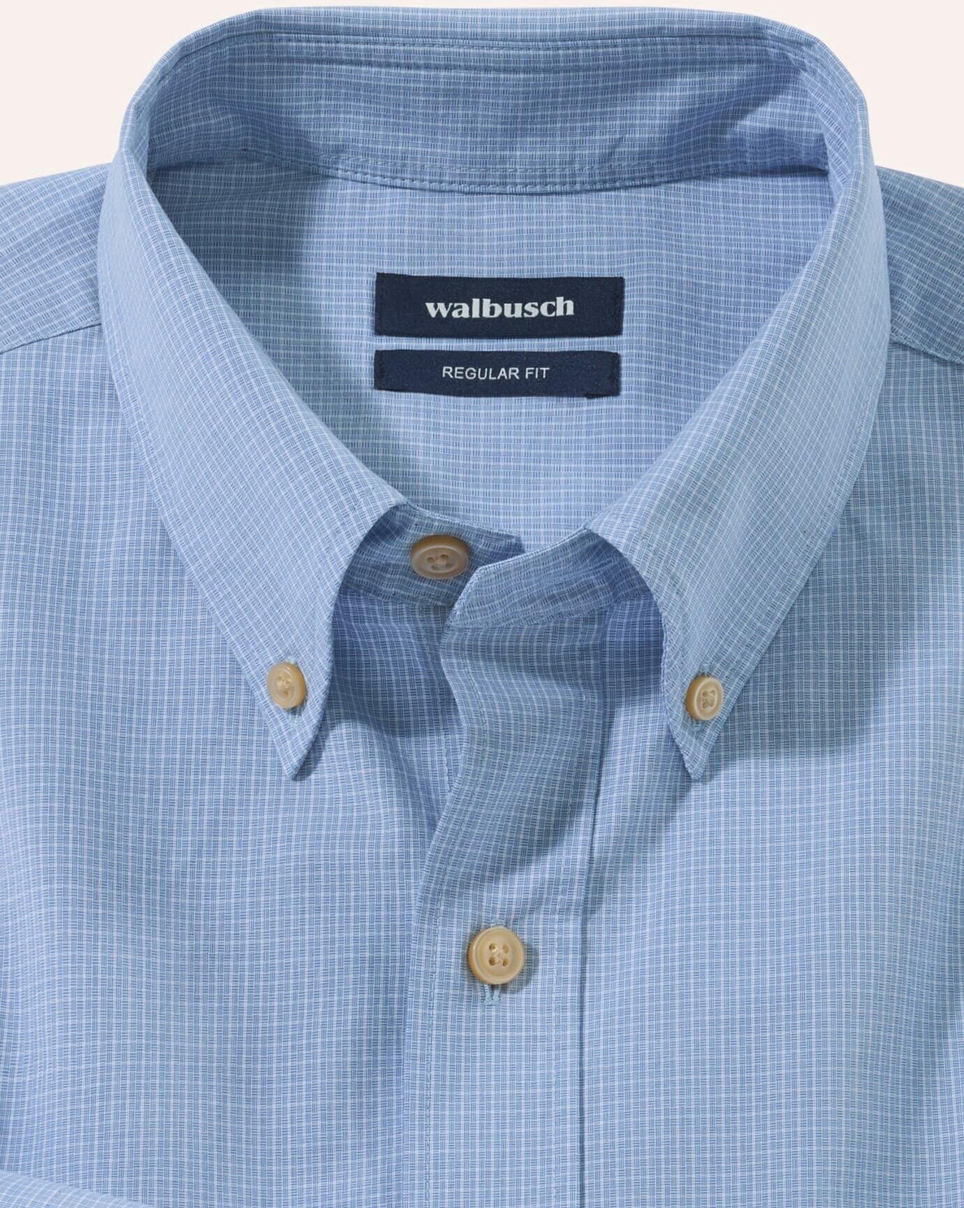 Walbusch Hemd mit Kent-Kragen Button Down, Regular Fit#noch offen: Größenlauf, Farbe Blau, 38, Kent-Kragen Button-down soft gewaschene Baumwolle Herren