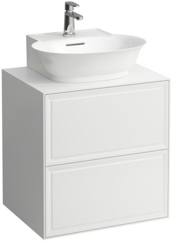 LAUFEN The new classic Schubladenelement/Sideboard H4060040856281 57,5x60x45,5cm, 2 Schubladen, für Aufsatz-Handwaschbecken, geschwärzte Eiche
