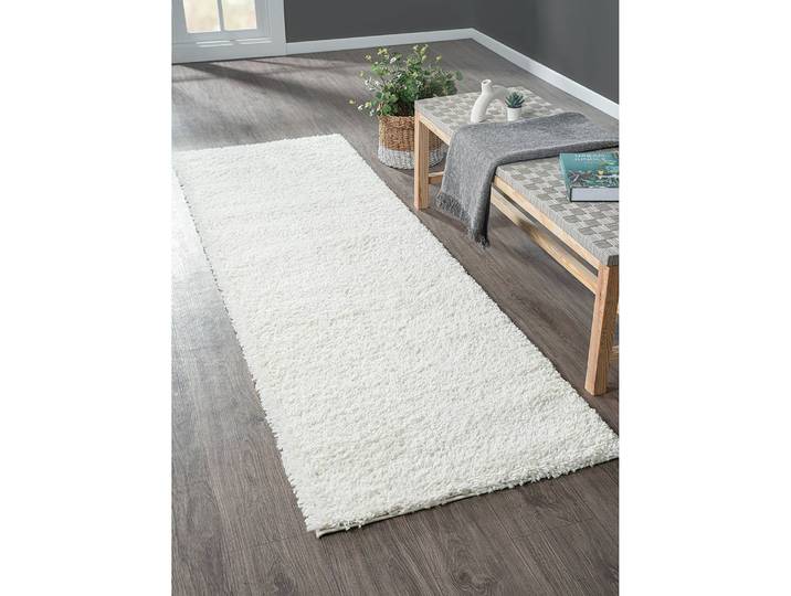 Hochflorteppich 80 x 250cm Beige/Creme