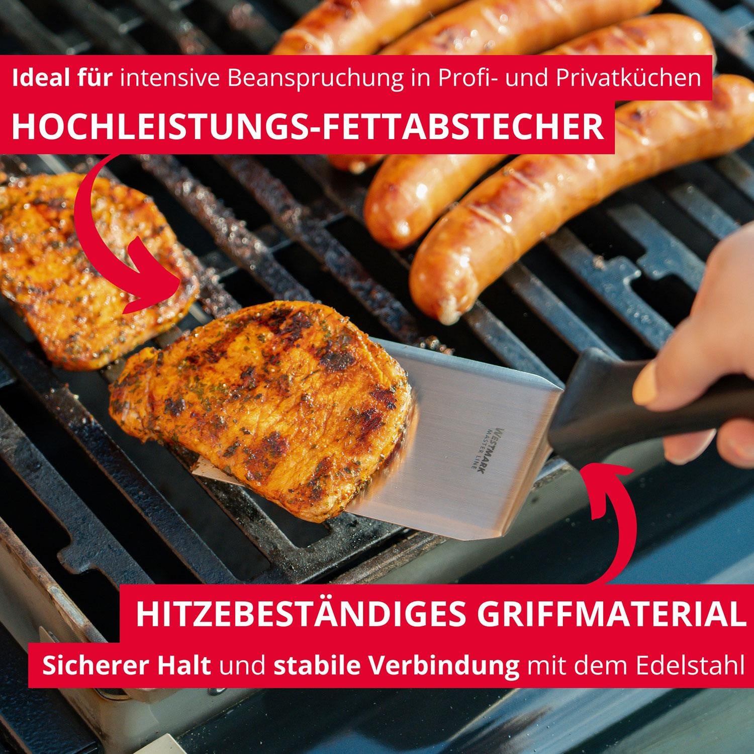 Westmark Master Line vetlepel en braadspatel, 11,5 x 7 cm