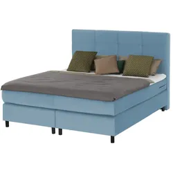 Boxspringbett  Wind , blau , Maße (cm): B: 180 H: 152