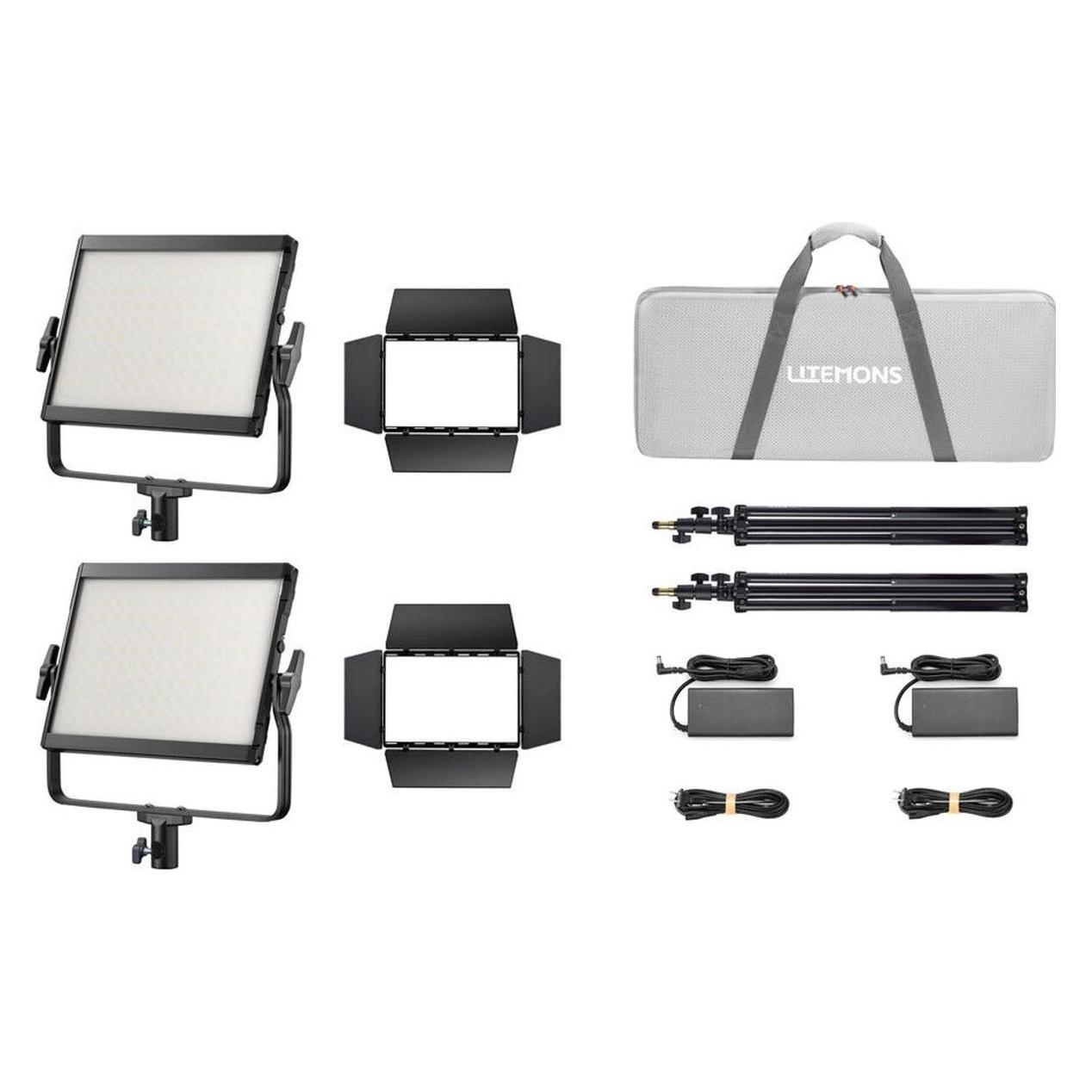 Godox LP400Bi K2 Black Litemons Bi color LED Light Panel 2 light kit (Flächenleuchte) (D299731)