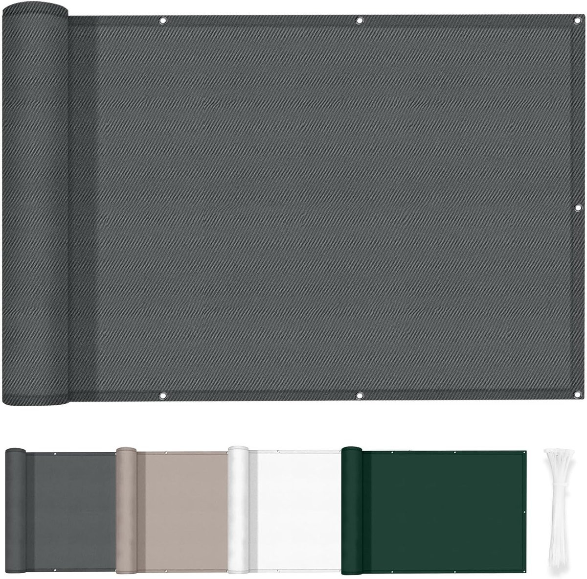 Buiten Leven Balkonscherm Privacy Doek - Antraciet - 0,7 x 8 m