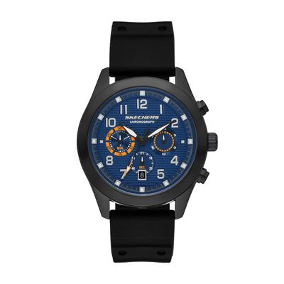 Chronograph SKECHERS "Roscoe", schwarz (schwarz, blau), Armbanduhren, Herren, Chronograph, Quarzuhr, Armbanduhr, Herrenuhr, Silikonarmband, analog, Tag