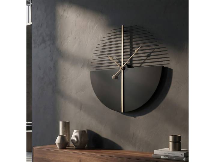 Horloge murale 60 cm Galileo Noir et Doré