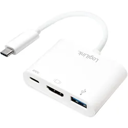 LogiLink USB Typ-C zu, Video Adapter, Weiss