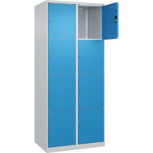 CP-Möbel Schließfachschrank Classic Plus lichtblau, 8 Fächer, Stahl, 80 x 185cm, mit Zylinderschloss