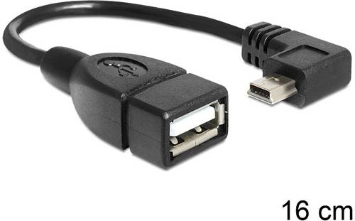 Delock USB-Kabel USB-Mini-B Stecker, USB-A Buchse 0.16m Schwarz 83245