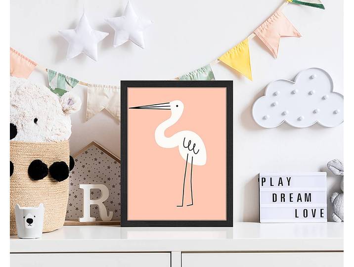 Tableau déco Modern Stork 33 x 43cm Multicolore