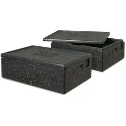 BRB 2 Thermoboxen Gr. 1 mit Deckel, LxBxH 685x485x220 mm, 42 Liter, anthrazit/grün