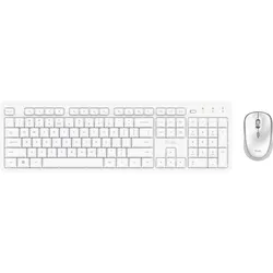 Trust Ody Ii Wl Keyboard Mouse (DE, Kabellos), Tastatur, Weiss