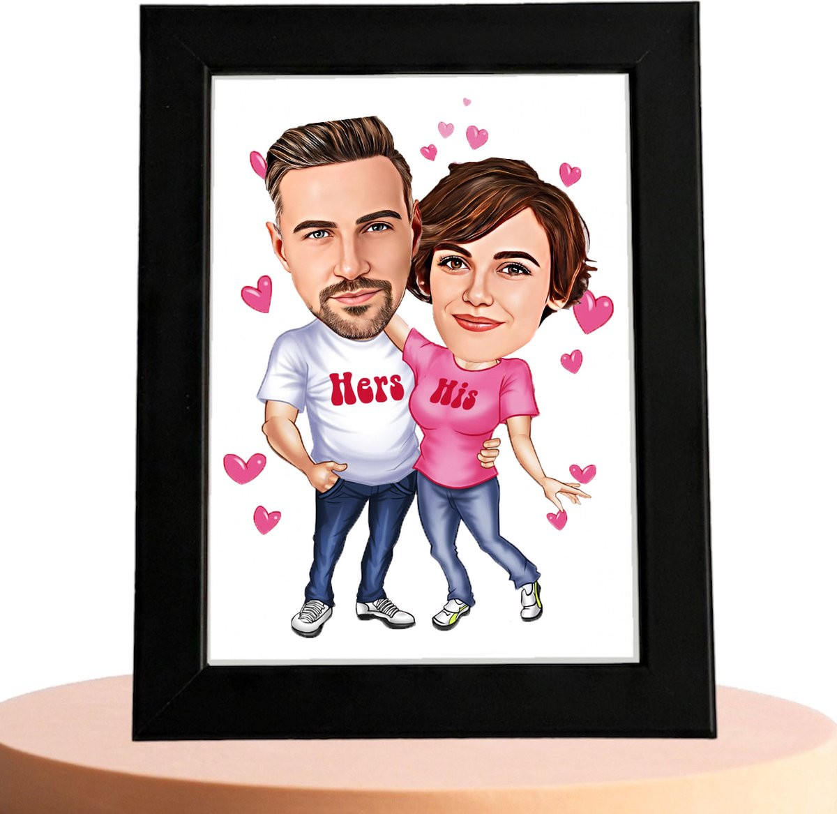 Gepersonaliseerde Liefde Karikatuur Man en Vrouw op basis van jouw foto