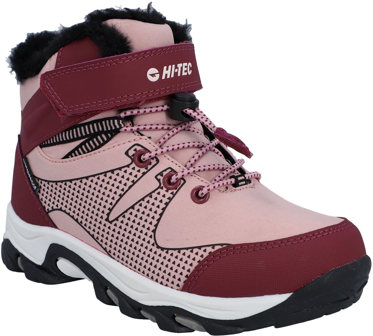 Wanderschuh HI-TEC "Hi-Tec Stiefel Jackdaw WP JRG Insulated", Kinder, Gr. 34, Normalschaft, rosa (violett, hellviolett, schwarz), 56% Textil, 44% Synthetik 100% Textil 90% EVA/10% Textil 100% Synthetik, Schuhe Wanderschuh violett, hellviolett, schwarz 34,