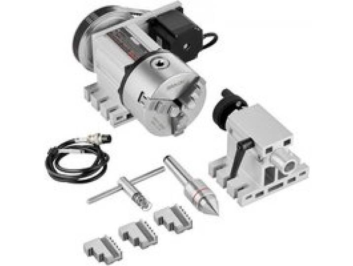 VEVOR Drehbankfutter K11–100mm Spannfutter Dreibackenfutter 4. Achse der CNC-Rotationsachse, ein Untersetzungsverhältnis von 6:1 und einen Nema23-Zweiphasen-Schrittmotor 3 Backenfutter für CNC-Fräsen