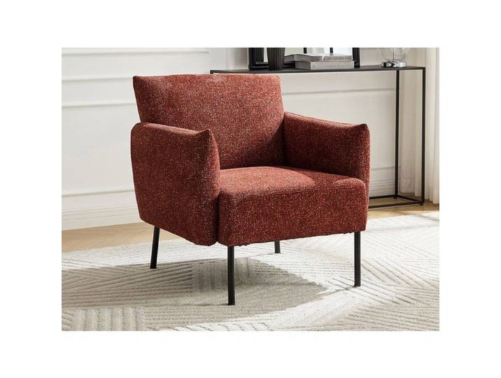 Fauteuil en tissu chiné terracotta GERALDIA