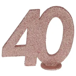 40. Geburtstag roségold glitzer Tischdekoration 11x 10 cm Zahl 40