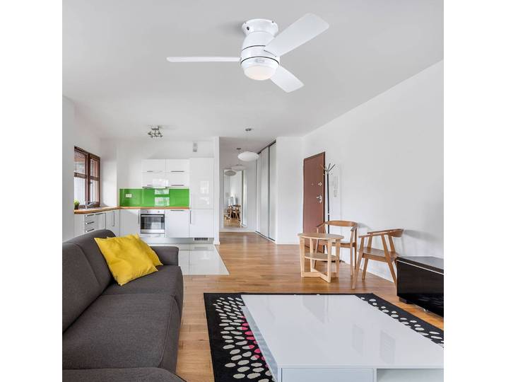 Westinghouse Halley Ventilator Flügel weiß/ahorn, weiß / opal, für Wohn- / Esszimmer, Holz, Modern