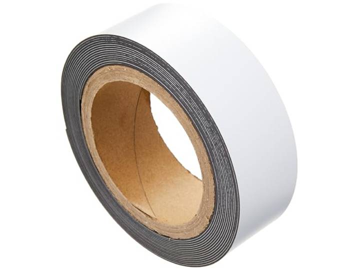 Durable 170902 magnetische markeringstape, 5m x 40mm, kan op elke gewenste maat worden gesneden, wit, met een lengte van 5m x 40mm.